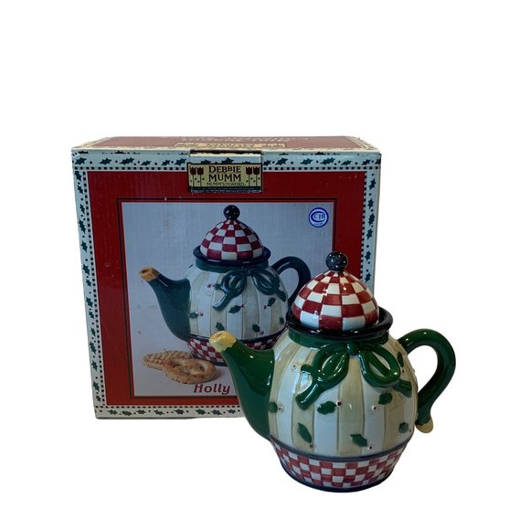 Debbie Mumm Mini Teapot Holly Toss Sakura Collector Series - Picture 2 of 12
